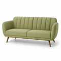 Sofa trzyosobowa zielona poliester drewno 200cm