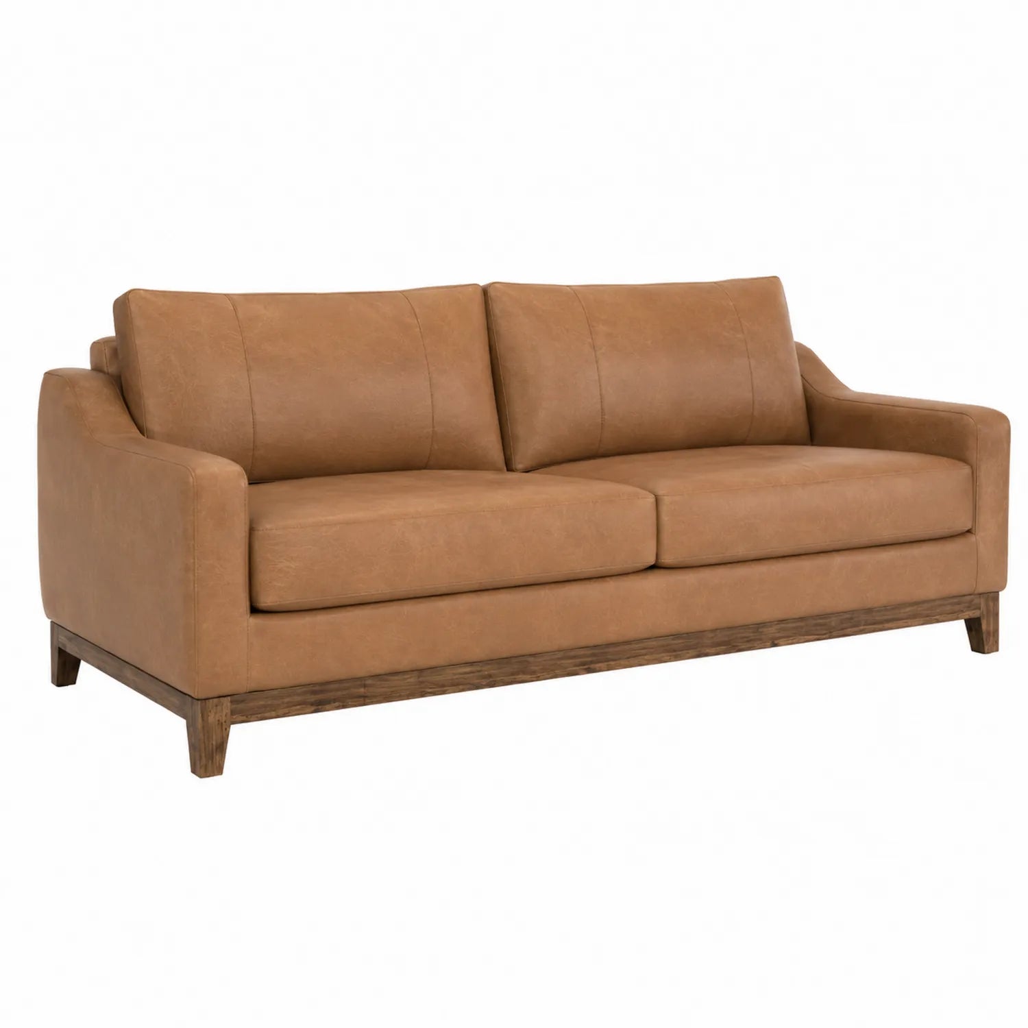 Sofa trzyosobowa skórzana brązowa