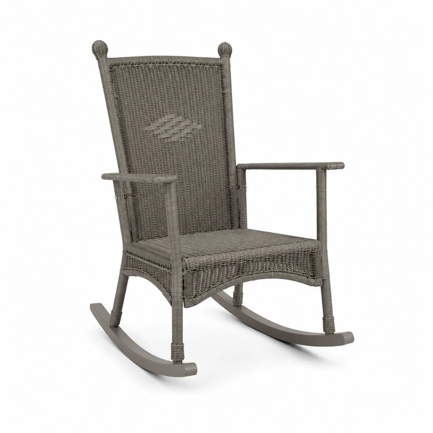 Fotel bujany z technorattanu szary 100x60x80 cm
